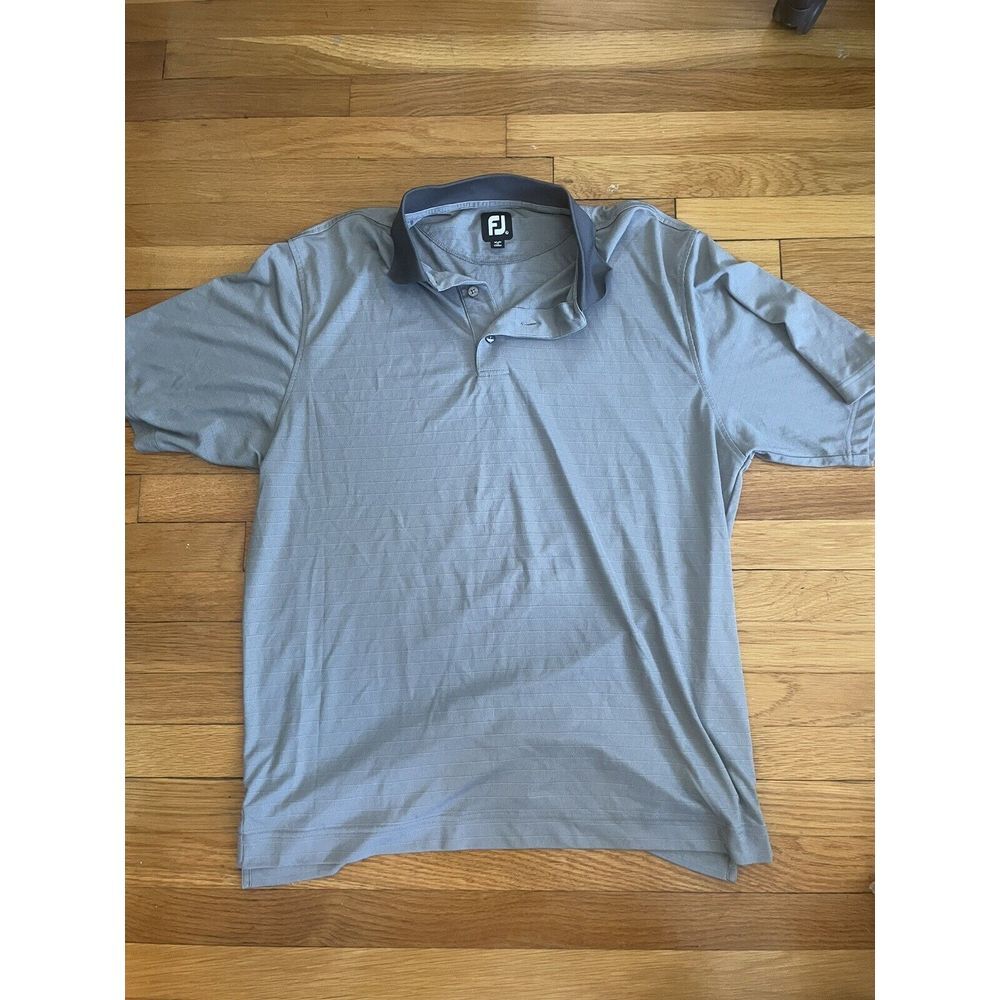 FJ Footjoy Mens Gray Golf Polo Size 2XL Casual Spring Summer‎